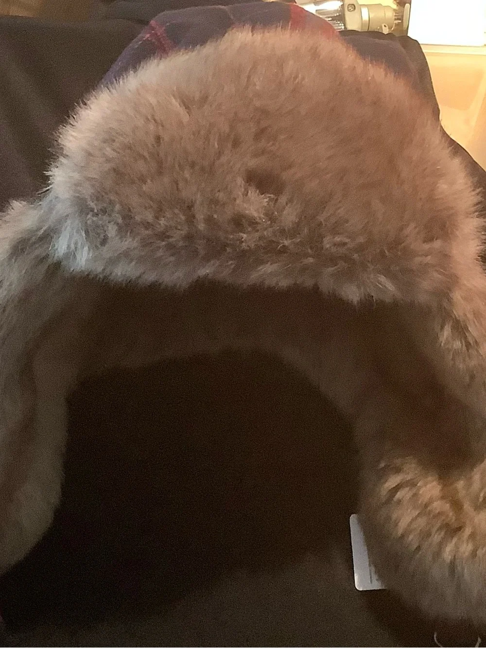 Women’s Red & Navy Plaid Faux-Fur Trapper Hat